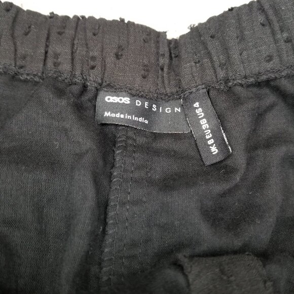 NWOT Asos Design off shoulder button front textured jumpsuit black sz 4 cropped - Picture 7 of 12